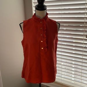 Tory Burch silk orange sleeveless shirt